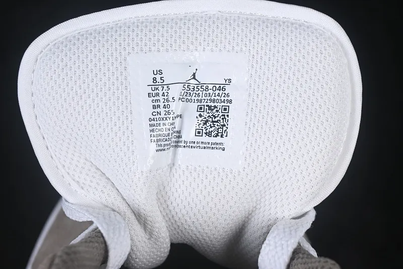 All categories Air Jordan Jordan series basketball shoes Air Jordan 1 Low G version pure original Air Jordan 1 Low AJ1 Joe 1 white gray low-top retro culture basketball shoes 553558-046